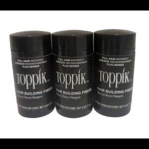 3 Pack Toppik Travel Size Hair Building Fibers Black 3g each
